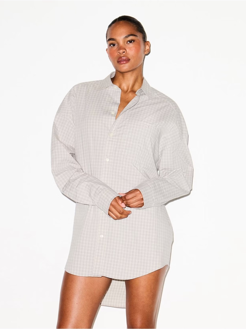SKIMS Cotton Poplin Sleep Shirt Dress